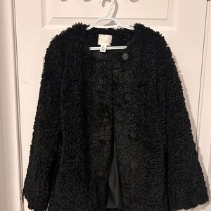 Chic Black Textured Coat